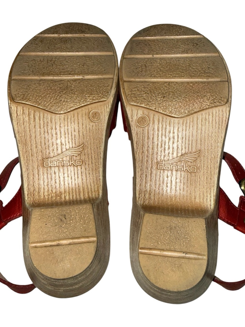 Dansko Red Leather Mary Jane Slingback Clogs with Scalloped Cutouts💕 - Picture 6 of 16